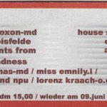 Flyer zur Party Alter Speicher Schlanstedt 2001