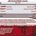 Flyer zur Party Alte Zuckerfabrik Laucha 2003