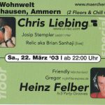 Flyer zur Party Alte Wohnwelt Ammern 2003