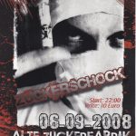 Flyer zur Party Zuckerschock Alte Zuckerfabrik Laucha 06.09.2008