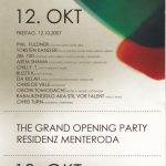 Flyer zur Party Residenz Menteroda