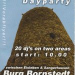 Flyer zur Party Burg Bornstedt 2005
