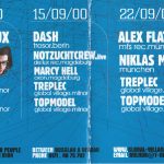 Flyer zur Party Global Village Dessau 2000