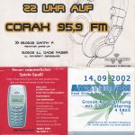 Flyer zur Party Reaktor Merseburg 2002