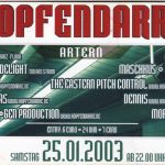 Flyer zur Party Hopfendarre Artern 2003