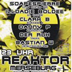 Flyer zur Party Reaktor Merseburg 2003