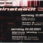 Flyer zur Party Mosaique Club Reinstaedt 2001