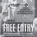 Flyer zur Party Kopfsport Open Air Erfurt 2001, Nadja Czock, Dj Mok, Danny, Basti, Mima Matze, Basic Groove, Mark S., Technotourist…