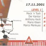 Flyer zur Party Mona Lisa Gleina 2001