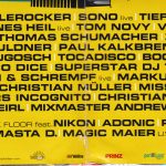 Flyer zur Party Peißnitzinsel Halle 2005, Turntablerocker, Sono, Tiefschwarz, Johannes Heil, Tom Novy, Vitalic, Moguai, Thomas…