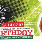 Flyer zur Party Plan B Weißenfels 2007, Mighty Yo, Tom B, Vortex, W.O.O.D, Dan Advards, Marc Coon, Kriek, Hanno Hinkelbein, Ironbase…