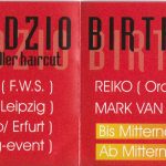 Flyer zur Party Pressenwerk Bad Salzungen 2000, Gregor, Marcus Welby, Nadja Czock, Crazy-t, Reiko, Mark Van Weth