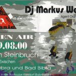 Flyer zur Party Steinbruch Nebra 2000, Markus Welby