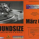 Flyer zur Party Soundsize Marienthal 2001, Bassline, Torsten Kanzler, Miss Minx, Michael Stier, Chris Liebing, Marco Remus, Bezz…