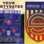 Flyer zur Party Shoot Club Delitzsch 2001, Abdamon, Al, Cajus D. Calman, Chris de la Cremé, Dr. Hotze, Frog, Hank, Jay Fox, Le Tompe…
