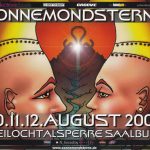 Flyer zur Party Sonne Mond und Sterne Festival Saalburg 2001, Alex Grammig, Blake Baxter, Bookers Delight, Carl Craig, Chris Liebing…