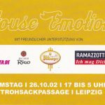 Flyer zur Party Strohsackpassage Leipzig 2002
