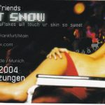 Flyer zur Party Pressenwerk Bad Salzungen 2004, Peter Latino, Reiko Seefeldt, Vincent Vegas, Thomas J.