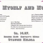 Flyer zur Party Stausee Kelbra 2007, Broken Harmony, FUTYaudio, Kyrell, HIFISafari, Säparat, Electronic Sunset, Playin around the pot…