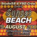 Flyer zur Party Studio59 & FSD Crew present Sunset Beach Schladitzer Bucht Rackwitz 2007, Golden Toys, Thee Black and White…