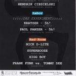 Flyer zur Party Rohtabak Doebeln 2008, Dave Tarrida, DJ Flush, Perry, Albert Schweitzer, RDR, Hendrik Ciesielski, Kratzer, Paul Panzer…