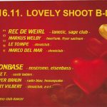 Flyer zur Party Shoot Club Delitzsch, Unbekannt, Abdamon, Christian Fischer, Disco Dice, ELEKTROBERTO, Hank, Ironbase, Kathy de Luxe…