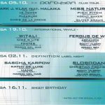 Flyer zur Party Shoot Club Delitzsch, Unbekannt, Abdamon, Agent Baker, Antes, Chris de la Creme, Christian Fischer, Fantes, Fergus de…