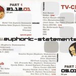 Flyer zur Party Celebrate Hard Life im TV-Club am 21. Dezember 2001 und 5. Januar 2002