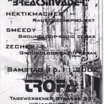 Flyer zur Party Breaksinvader im Trofa Weißenfeld am 16. November 2002