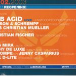 Flyer zur Party Fresh Guide Mitteldeutschland präsentiert Reopening Werk 1 Brandis 8. Februar 2003.