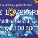 Flyer zur Party Waldbad Beichlingen 31.08.2003