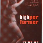 Flyer zur Party high performer im Uni.Kum Erfurt am 13.3.2004