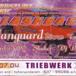 Flyer zur Party Flashback im Triebwerk Erfurt am 24. Juli 2004